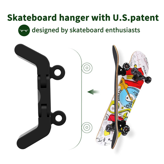 Hikeen 2 Packs Skateboard Wall Mount Hanger