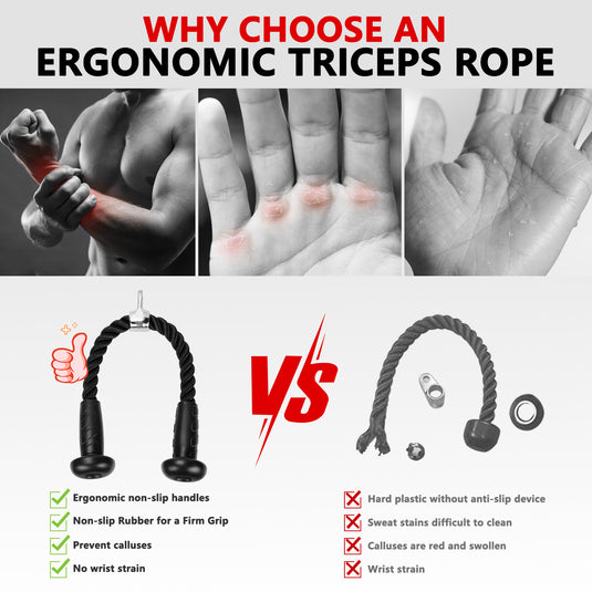 Hikeen Ergonomic Tricep Rope