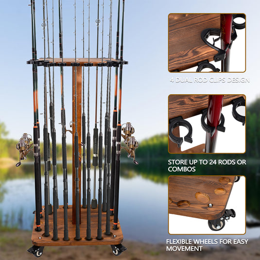 Hikeen Fishing Rod Holders for Garage,Floor Stand