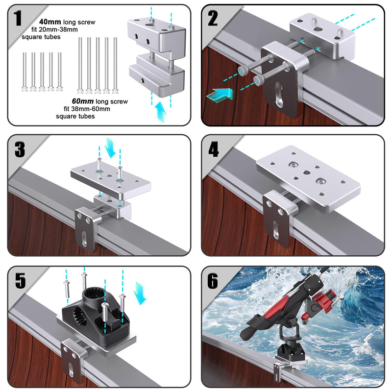 Chargez l'image dans la visionneuse de la galerie, Fishing Rod Holders for Boat, Rail Mount