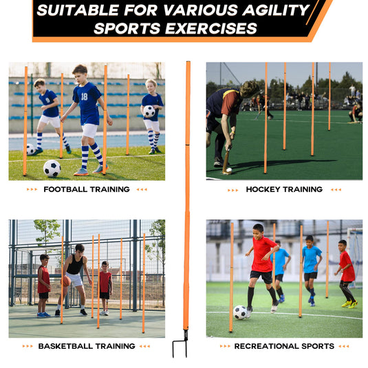 Hikeen Removable Soccer Agility Training Poles