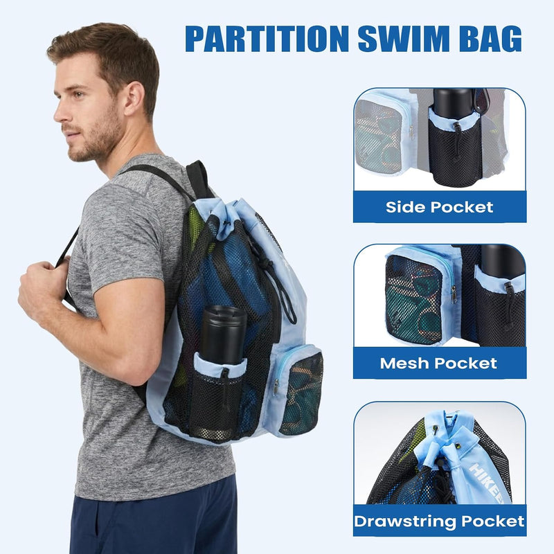 Lataa kuva gallerian katseluohjelmaan Hikeen 4-Piece Swim Training Set with Hand Paddles, Pull Buoy & Mesh Bag
