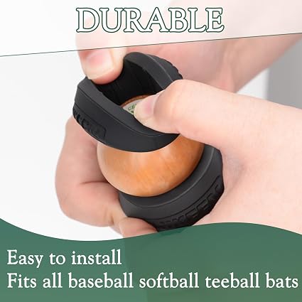 Lataa kuva gallerian katseluohjelmaan Hikeen Baseball Bat Choke-Up Rings &amp; 15oz Swing Weight Set
