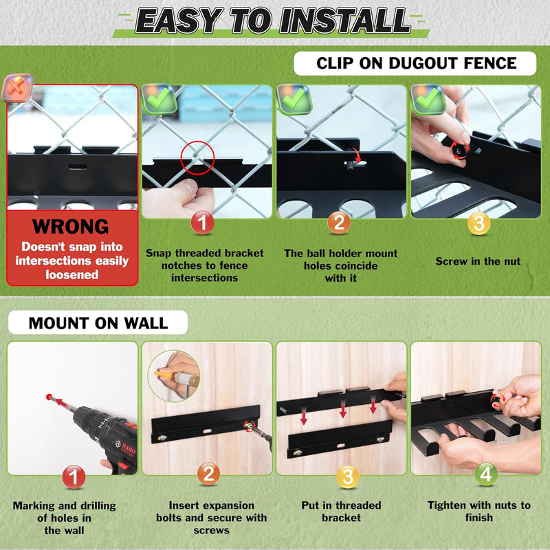 Lataa kuva gallerian katseluohjelmaan Hikeen Baseball &amp; Softball Bat Rack | Holds 14 Bats
