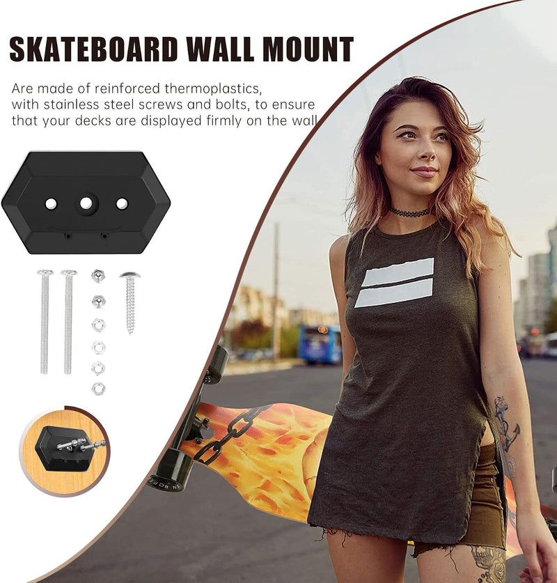 Chargez l'image dans la visionneuse de la galerie, Hikeen Skateboard Wall Mount Rack – Vertical Display Holder for 2 Decks
