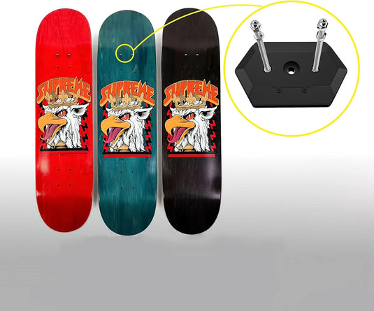 Hikeen Skateboard Wall Mount – Floating Display Rack for 3 Decks