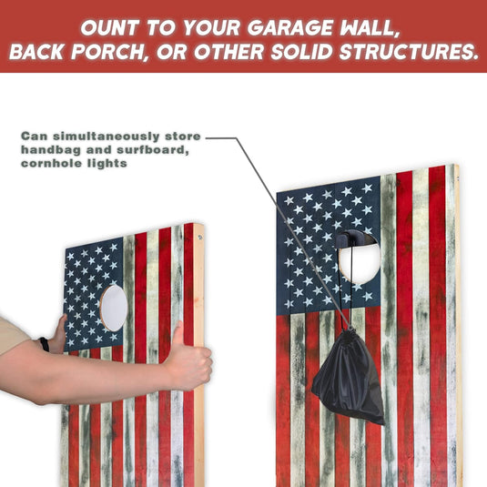 Hikeen Cornhole Board Wall Mounts – Set of 2, Game Board Storage Hooks