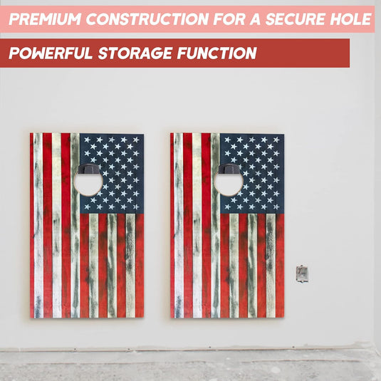 Hikeen Cornhole Board Wall Mounts – Set of 2, Game Board Storage Hooks