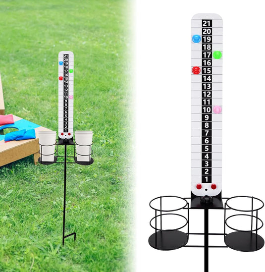 Hikeen Metal Cornhole Scoreboard with Drink Holders