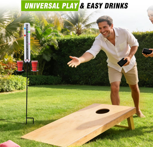 Hikeen Metal Cornhole Scoreboard with Drink Holders