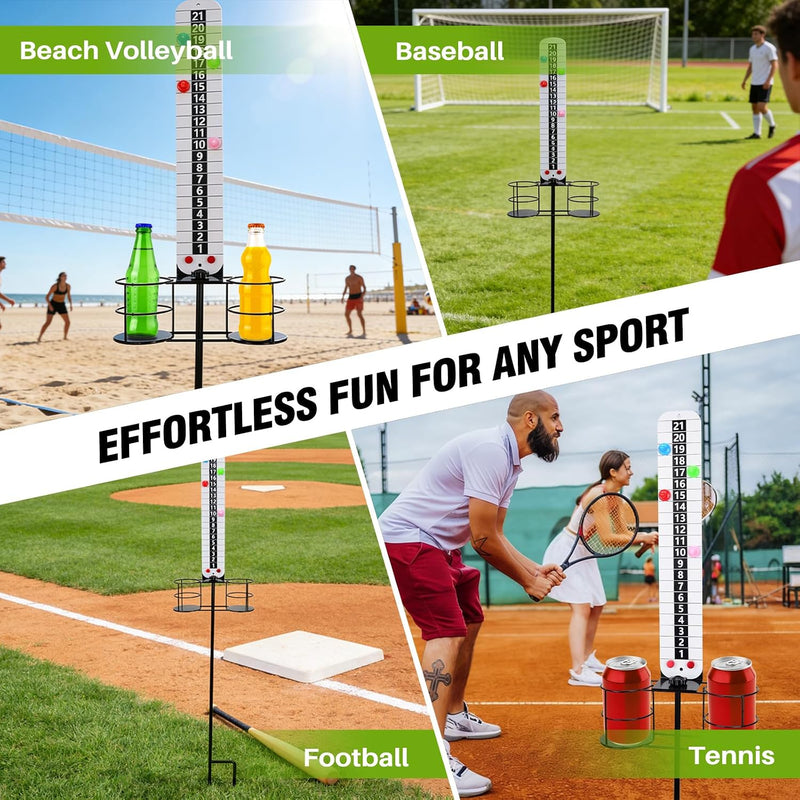 Load image into Gallery viewer, Hikeen Metal Cornhole Scoreboard with Drink Holders
