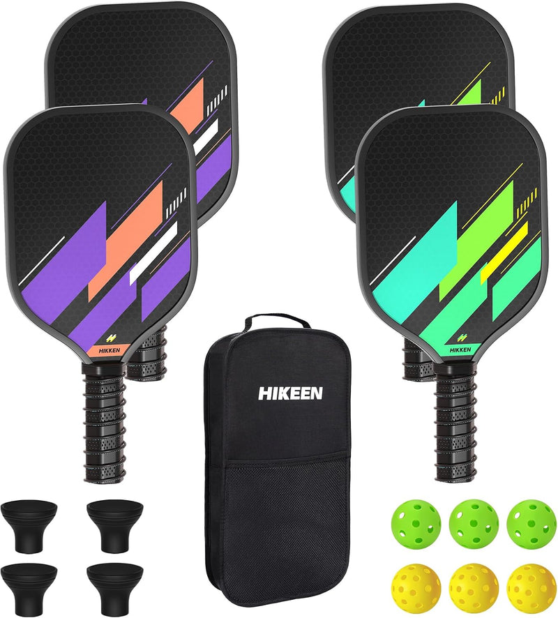 Load image into Gallery viewer, Hikeen 4-Piece Pickleball Paddle Set with Balls &amp; Carrying Bag
