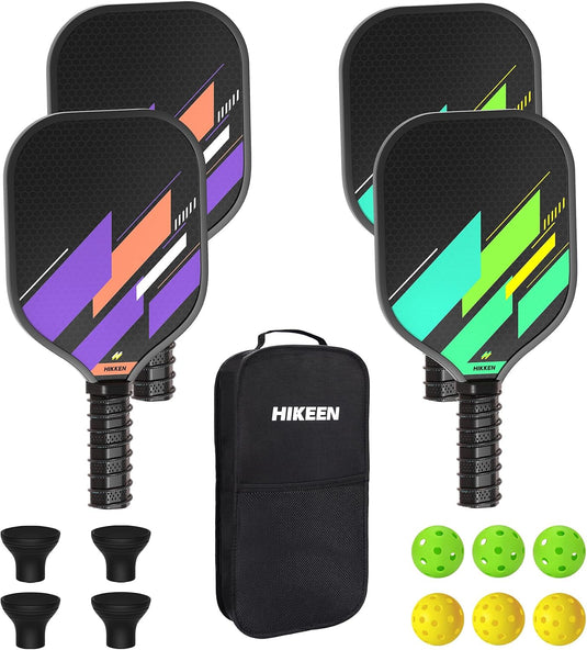 Hikeen 4-Piece Pickleball Paddle Set with Balls & Carrying Bag