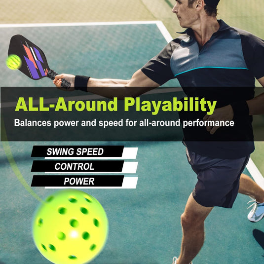 Hikeen 4-Piece Pickleball Paddle Set with Balls & Carrying Bag