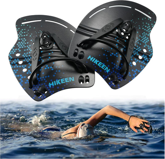 Hikeen Curved Swim Hand Paddles with Adjustable Straps