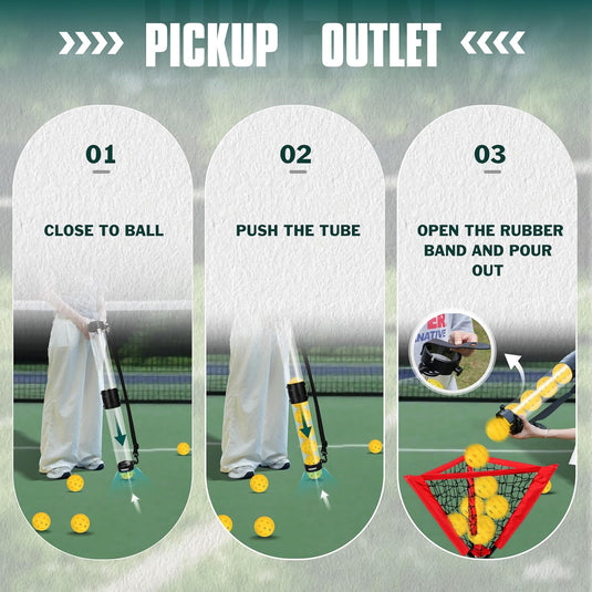 Hikeen Pickleball Ball Retriever with Shoulder Strap