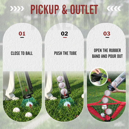 Hikeen Baseball Ball Pickup Tube with Shoulder Strap