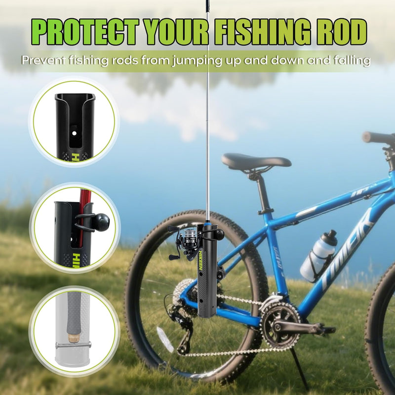 Lataa kuva gallerian katseluohjelmaan Hikeen Adjustable Fishing Rod Holder for Bike, Chair, Cart &amp; ATV
