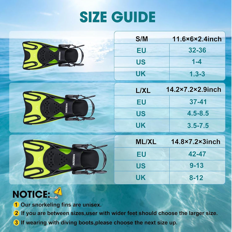 Load image into Gallery viewer, Hikeen Adjustable Short Snorkeling Fins with Mesh Bag
