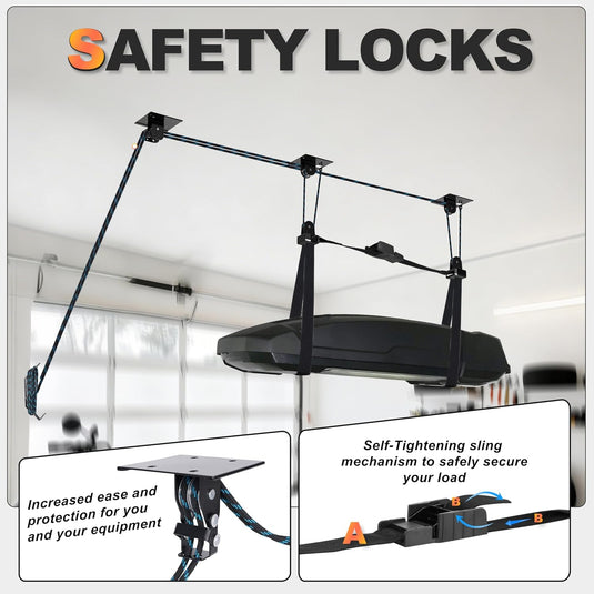 Hikeen Garage Ceiling Hoist for Cargo Boxes