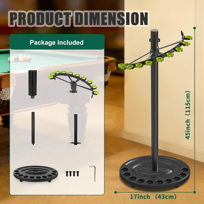 Load image into Gallery viewer, Hikeen Heavy Duty Pool Cue Rack – Holds 10 Cues, Steel Frame
