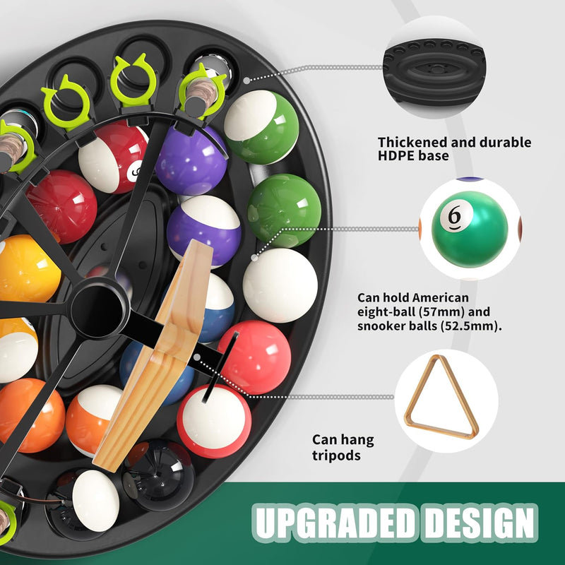 Load image into Gallery viewer, Hikeen Heavy Duty Pool Cue Rack – Holds 10 Cues, Steel Frame
