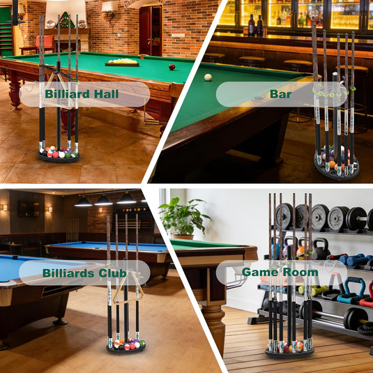 Hikeen Heavy Duty Pool Cue Rack – Holds 10 Cues, Steel Frame
