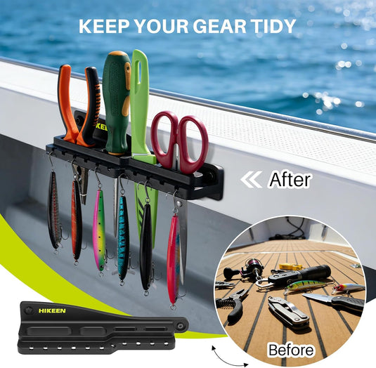 Hikeen Boat Fishing Tool Holder – Screw-Mount Rack for Pliers, Knives & Lures