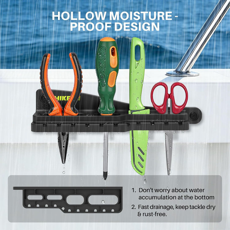 Chargez l'image dans la visionneuse de la galerie, Hikeen Boat Fishing Tool Holder – Screw-Mount Rack for Pliers, Knives &amp; Lures
