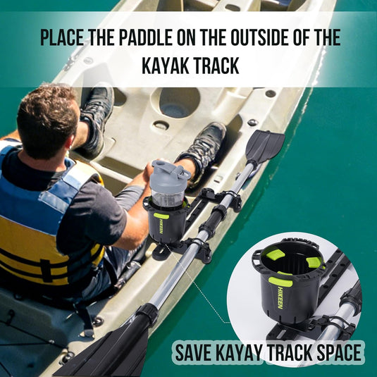 Hikeen Kayak Paddle & Fishing Rod Holder – Track Mount for Canoe & Paddle Board