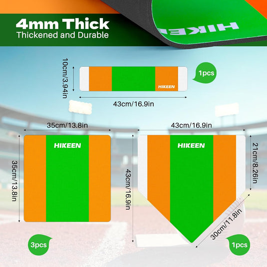 Hikeen 5-Piece Throw Down Baseball & Softball Base Set