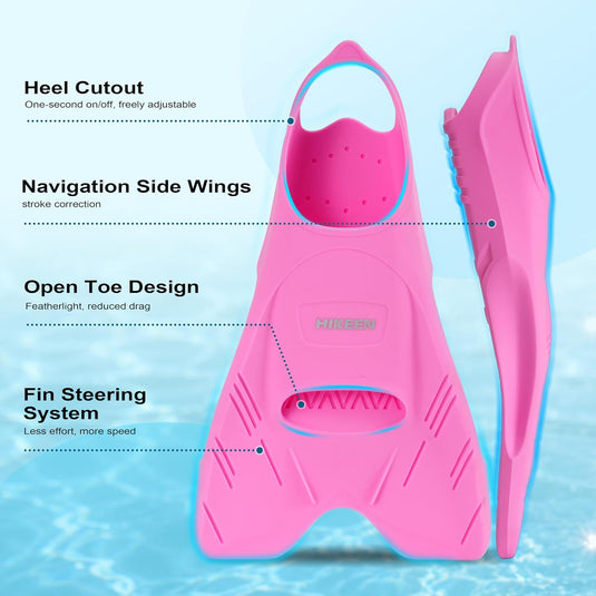 Hikeen Short Swim Fins with Mesh Bag