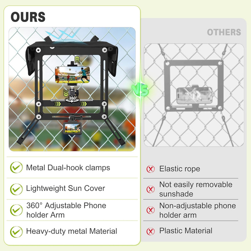 Lataa kuva gallerian katseluohjelmaan Hikeen Fence Mount Kit for Sports Video Recording &amp; Streaming
