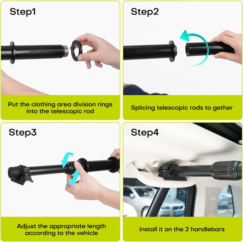 Chargez l'image dans la visionneuse de la galerie, Hikeen Heavy-Duty Telescopic Car Clothes Hanger
