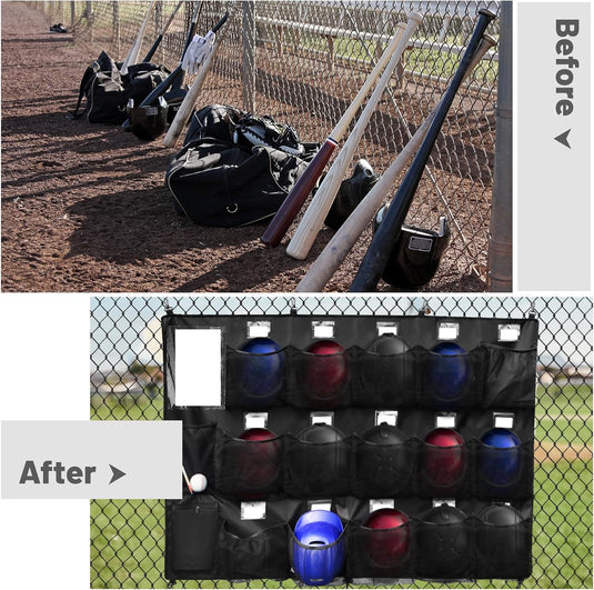 Hikeen Baseball Helmet Bag, Bat Rack & Base Set