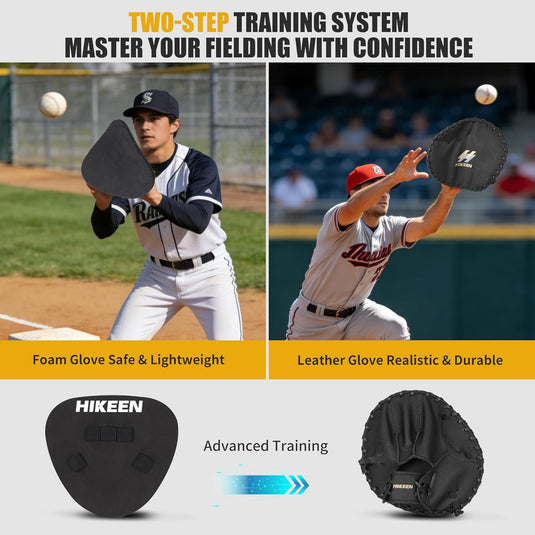 Hikeen Pancake Training Glove for Baseball & Softball Fielding