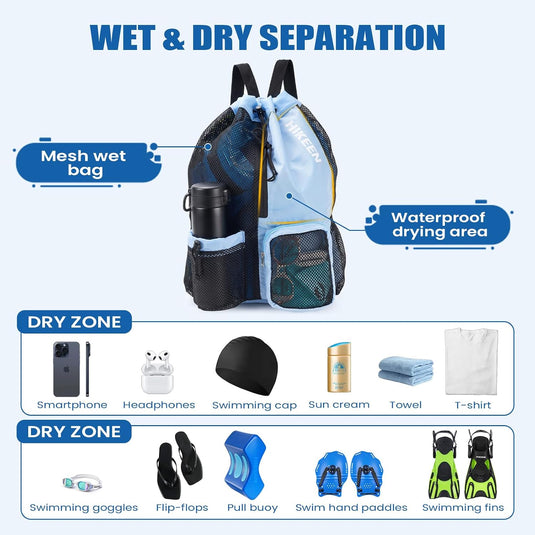 Hikeen 4-Piece Swim Training Set with Hand Paddles, Pull Buoy & Mesh Bag