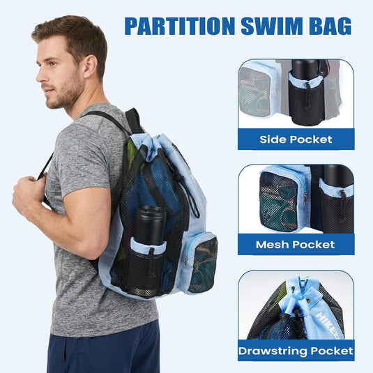 Hikeen 4-Piece Swim Training Set with Hand Paddles, Pull Buoy & Mesh Bag