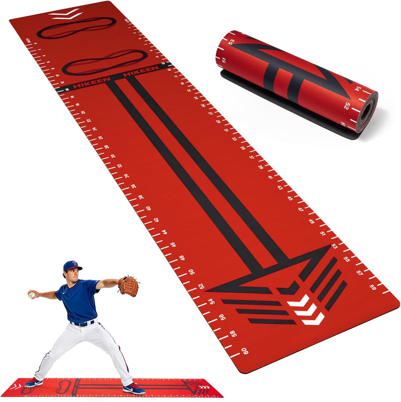 Load image into Gallery viewer, Hikeen Softball Pitching Mat for Stride &amp; Stance Training | 70" × 15"
