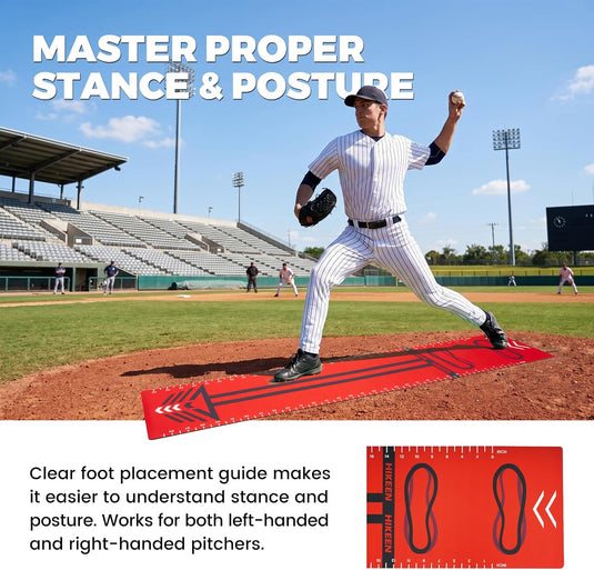 Hikeen Softball Pitching Mat for Stride & Stance Training | 70" × 15"
