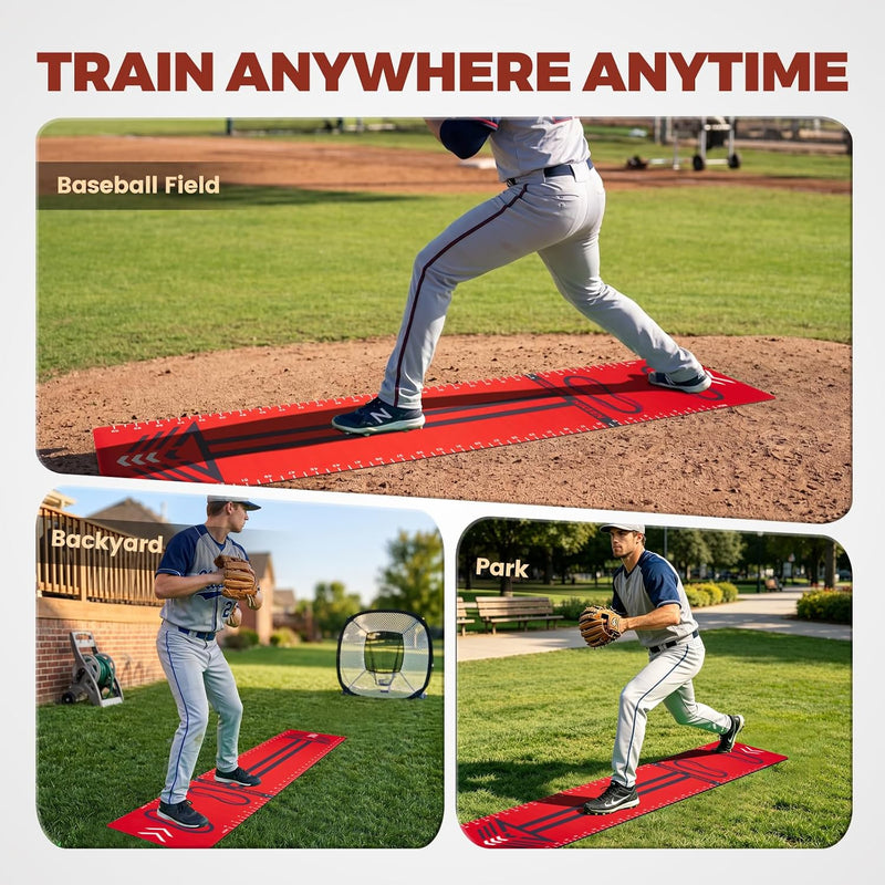 Load image into Gallery viewer, Hikeen Softball Pitching Mat for Stride &amp; Stance Training | 70" × 15"
