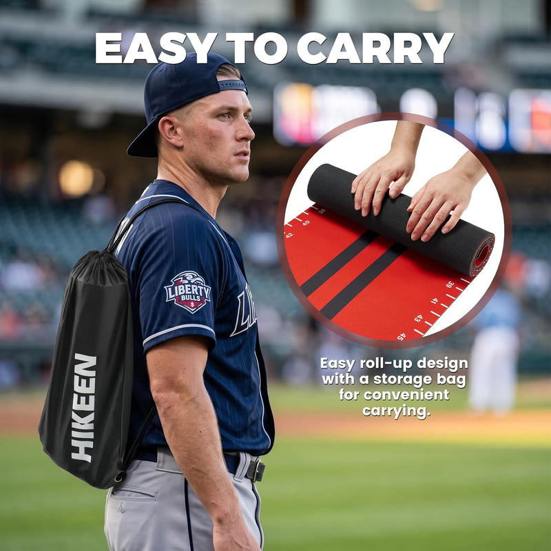 Load image into Gallery viewer, Hikeen Softball Pitching Mat for Stride &amp; Stance Training | 70" × 15"

