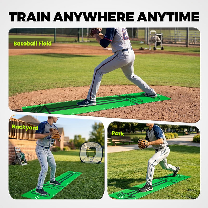 Load image into Gallery viewer, Hikeen Softball Pitching Mat for Stride &amp; Stance Training | 70" × 15"

