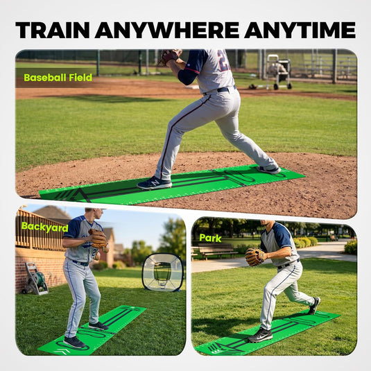 Hikeen Softball Pitching Mat for Stride & Stance Training | 70" × 15"