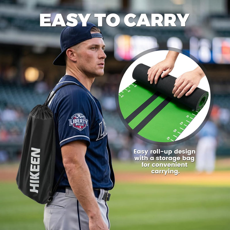 Load image into Gallery viewer, Hikeen Softball Pitching Mat for Stride &amp; Stance Training | 70" × 15"
