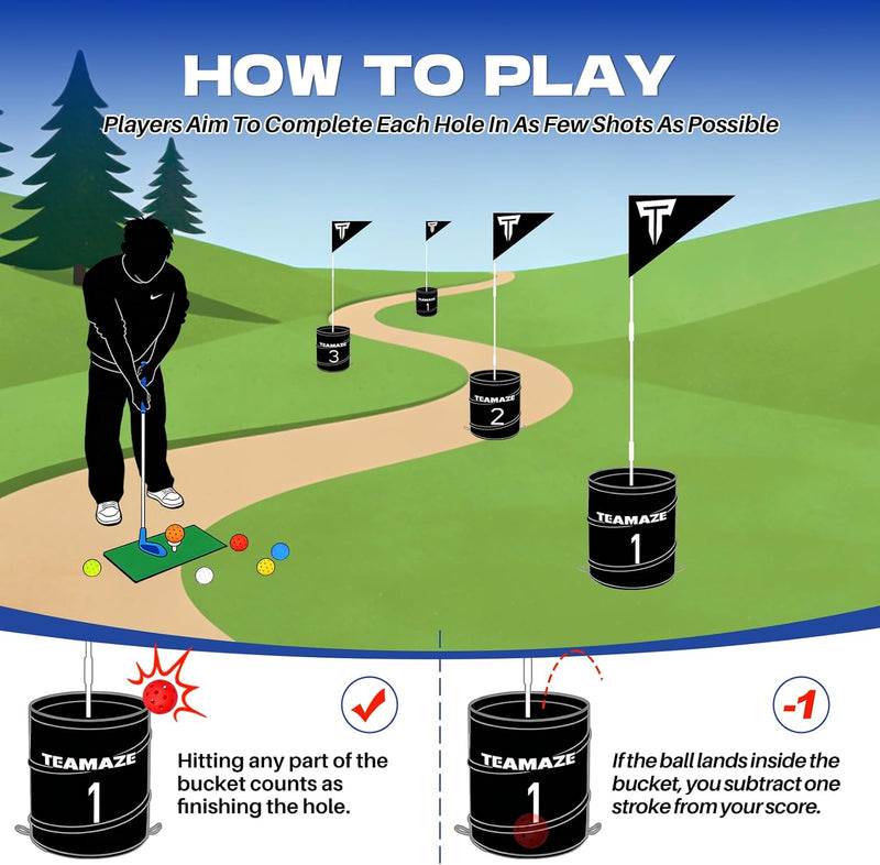 Lataa kuva gallerian katseluohjelmaan Hikeen Battle Golf Yard Game Set – Backyard Golf Game for Adults

