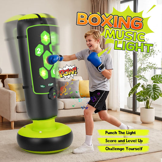Hikeen Inflatable Punching Bag with Scoring, Lights & Music