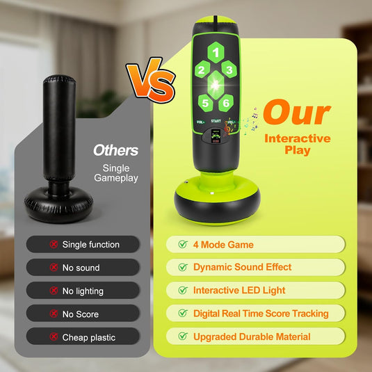 Hikeen Inflatable Punching Bag with Scoring, Lights & Music