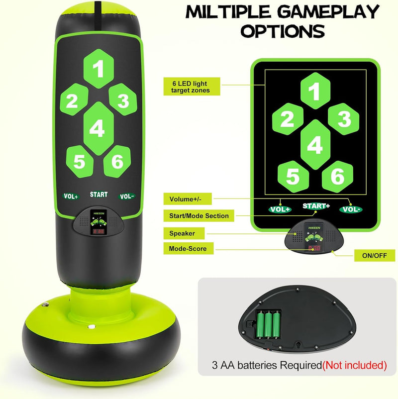 Chargez l'image dans la visionneuse de la galerie, Hikeen Inflatable Punching Bag with Scoring, Lights &amp; Music
