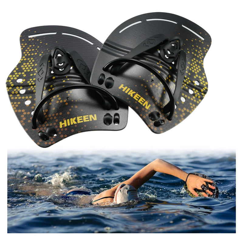 Lataa kuva gallerian katseluohjelmaan Hikeen Curved Swim Hand Paddles with Adjustable Straps
